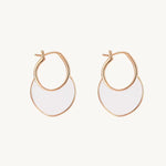 Artistic White Enamel Hoop Earrings For Women Image丨Agvana Jewelry
