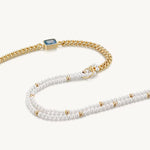 Asymmetrical Gold Cuban Pearl Chain Necklace For Women Image丨Agvana Jewelry