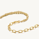 Asymmetrical Gold Link Bead Chain Necklace For Women Image丨Agvana Jewelry