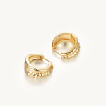 Chunky Textured Hoop Earrings For Women Image丨Agvana Jewelry