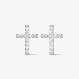 Cross Lab Grown Dimond Stud Earrings