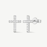 Cross Lab Grown Dimond Stud Earrings