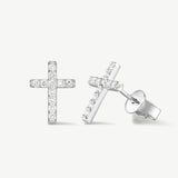 Cross Lab Grown Dimond Stud Earrings