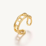 Cuban Chain Gold Open Ring For Women Image丨Agvana Jewelry