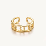 Cuban Chain Gold Open Ring For Women Image丨Agvana Jewelry