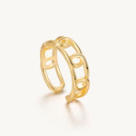 Cuban Chain Gold Open Ring For Women Image丨Agvana Jewelry