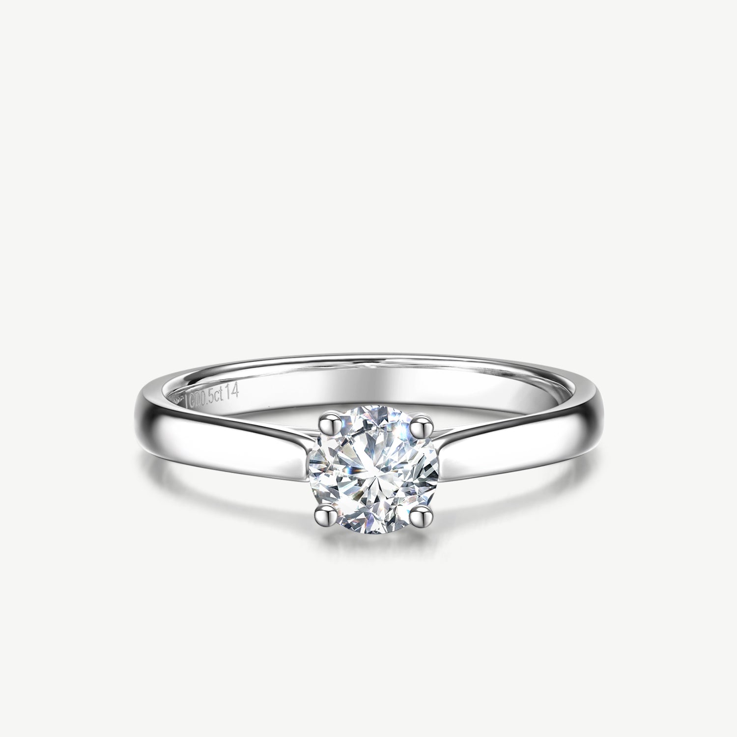 "The Eternal Knot" Four Prong Solitaire Engagement Ring in 14K White Gold
