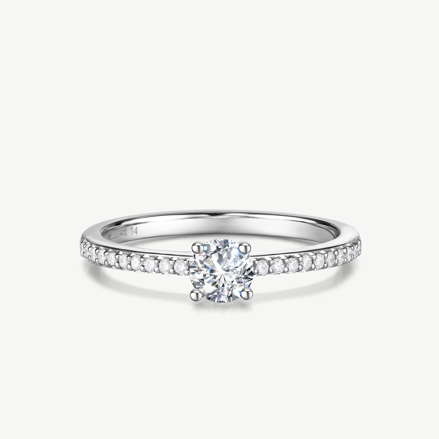 "Vows in Brilliance" Four Prong Engagement Ring Sterling Silver