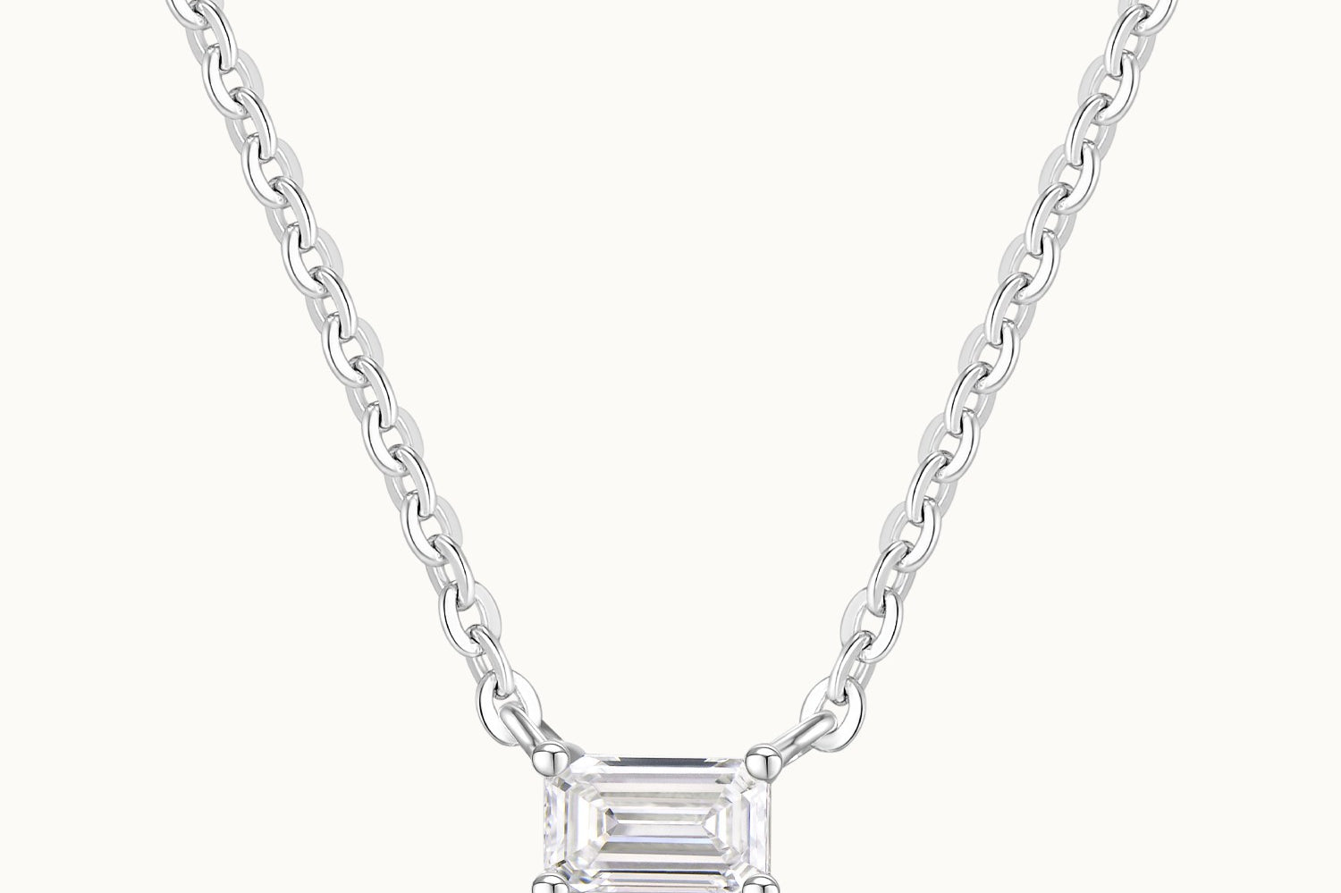 Emerald-Cut Solitaire Pendant Necklace (0.3-1 Carat)