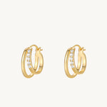 Dazzling Double Circle Hoop Earrings For Women Image丨Agvana Jewelry