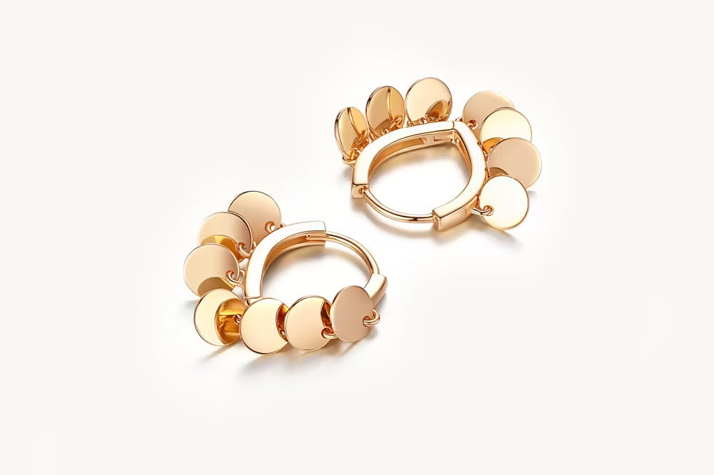Disc Infinity Dangle Hoop Earrings For Women Image丨Agvana Jewelry