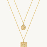 Disc Two Layer Necklace For Women Image丨Agvana Jewelry