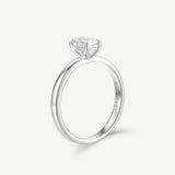 Emerald Cut Diamond Solitaire Engagement Promise Ring in Sterling Silver
