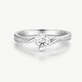 "Soulful Gleam" Engagement Promise Ring in Sterling Silver