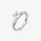 "Symphony of Vows" Engagement Promise Ring in Sterling Silver