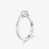 "Soulful Gleam" Engagement Promise Ring in Sterling Silver