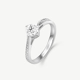 "Soulful Gleam" Engagement Promise Ring in Sterling Silver
