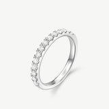 "Eternal Glow" Half Eternity Wedding Band Ring in Sterling Silver