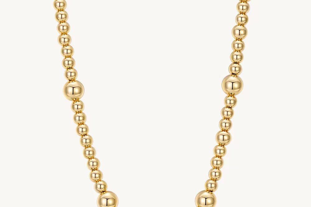 Gold Bead Ball Necklace For Women Image丨Agvana Jewelry
