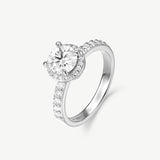 "Halo of Devotion" Halo Engagement Promise Ring in Sterling Silver