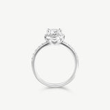 "Halo of Devotion" Halo Engagement Promise Ring in Sterling Silver