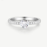 "Radiant Muse" Heart-Cut Diamond Engagement Promise Ring in Sterling Silver