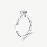 "Radiant Muse" Heart-Cut Diamond Engagement Promise Ring in Sterling Silver