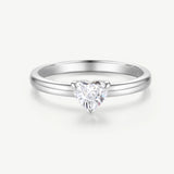 "The Eternal Knot" Heart Shape Solitaire Engagement Promise Ring in Sterling Silver