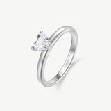 "The Eternal Knot" Heart Shape Solitaire Engagement Promise Ring in Sterling Silver