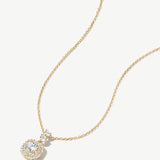 "Halo of Light" Lab Grown Diamond Pendant Necklace in 14K Solid Gold