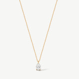 "Essence of Elegance" Pear Shape Lab Grown Diamond Solitaire Necklace in 14K Solid Gold (0.5 Carat)