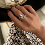 "Forever Yours" Fancy Pear Shape Diamond Engagement Ring in 14K Solid Gold