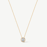 "Ray of Light" Bezel Setting Round Lab Grown Diamond Pendant Necklace in 14K Solid Gold