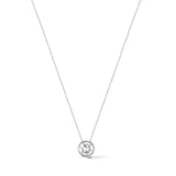 "Ray of Light" Bezel Setting Round Lab Grown Diamond Pendant Necklace in 14K Solid Gold