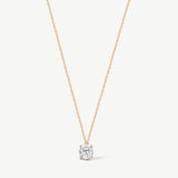 "Pure Brilliance" Round Lab Grown Diamond Solitaire Necklace in 14K Solid Gold