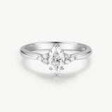 Marquise Cut Lab-Grown Diamond Ring in Sterling Silver