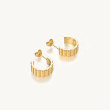 Modern Chunky Gold Hoop Earrings For Women Image丨Agvana Jewelry