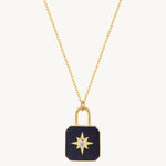 North Star Padlock Necklace For Women Image丨Agvana Jewelry