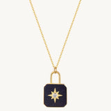 North Star Padlock Necklace For Women Image丨Agvana Jewelry