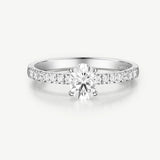 "Radiant Muse" Oval-Cut Diamond Engagement Promise Ring in Sterling Silver