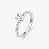 "Radiant Muse" Oval-Cut Diamond Engagement Promise Ring in Sterling Silver