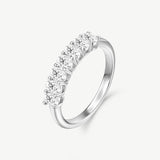 Oval Cut Diamond Half Coverage Wedding Band Ring in Sterling Silver