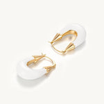 Oval Dome Hoop Earrings For Women Image丨Agvana Jewelry