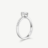 "Radiant Muse" Pear-Cut Diamond Engagement Promise Ring in Sterling Silver