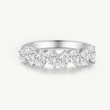 Pear Cut Diamond Half Coverage Wedding Band Ring in Sterling Silver