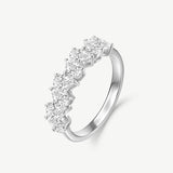 Pear Cut Diamond Half Coverage Wedding Band Ring in Sterling Silver