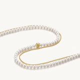 Pearl And Gold Bead Necklace For Women Image丨Agvana Jewelry