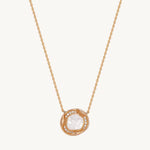 Pearl Disc Circle Necklace For Women Image丨Agvana Jewelry