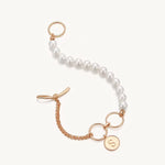 Pearl Interlocking Rings Chain Gold Bracelet For Women Image丨Agvana Jewelry