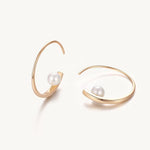 Pearl Flow Circle Hoop Earrings For Women Image丨Agvana Jewelry